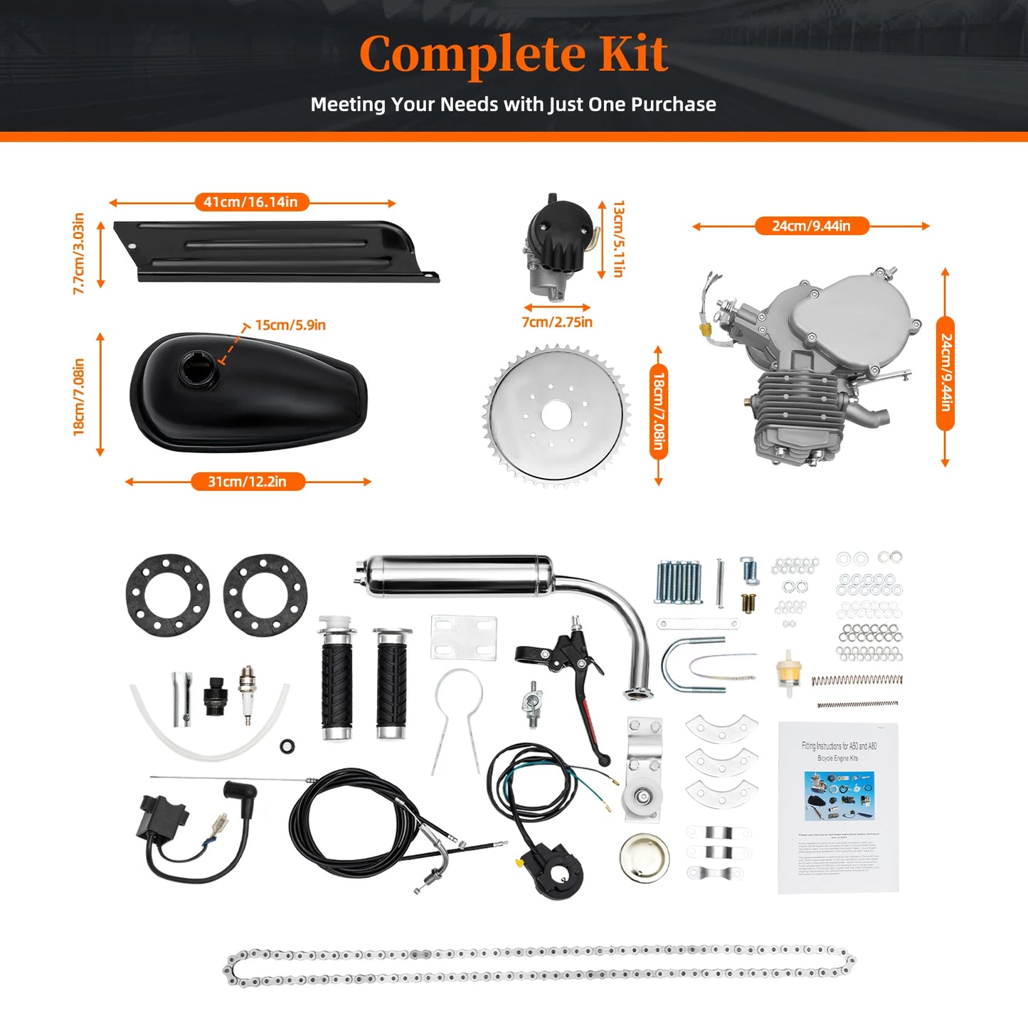 VeloBoost 80cc 2 Stroke Bicycle Engine Kit